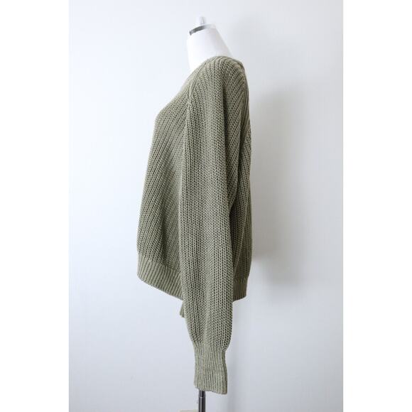Apiece Apart Size XL Tara Linen Knit Sweater Raglan Sleeve Pullover Green - Picture 6 of 12